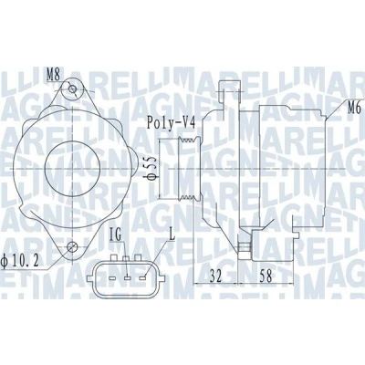 Image de MAGNETI MARELLI 063731943010 Alternateur 14V 75A SUZUKI: SWIFT 3, Wagon R+ II 3/5 portes
