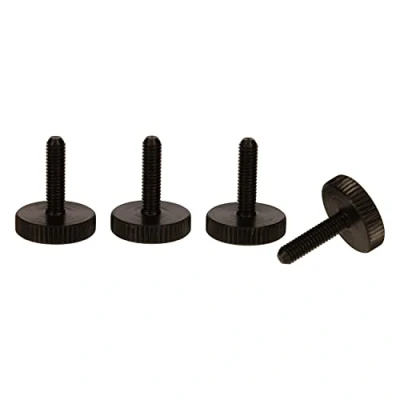 Image de PrecisionGeek Moleté Pouce Vis Acier Noirci M4 x 20mm DIN 653 Lot de 4