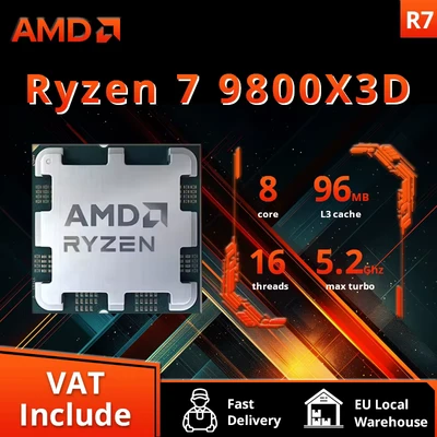Image de AMD Ryzen 7 9800X3D processeur 4,7 GHz 104 Mo L2 &amp; L3 Boîte Neuf