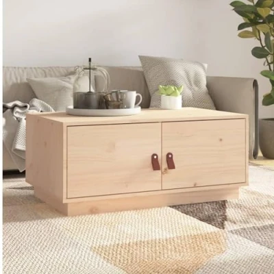Image de Iiaky Table Basse 80x50x35 cm Bois Massif de pin,Table Salon,Petite Basse,Table Rétro
