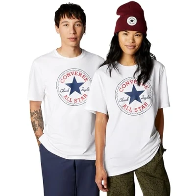 Image de Converse GO TO Chuck Taylor Classic Patch TEE Unisex Tshirt imprimé, Taille: Small, White