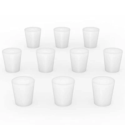 Image de stonylab Bouchon en Caoutchouc de Silicone, Joint Laboratoire Conique Blanc (Lot 10, 4#)