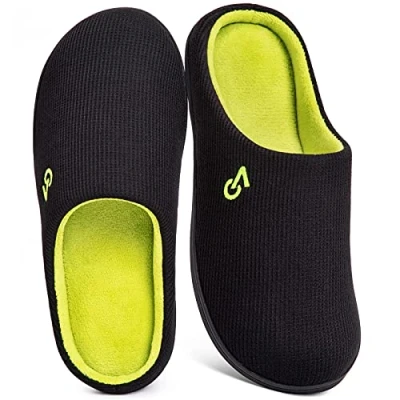 Image de VeraCosy Hommes Chaussons à mémoire de forme bicolore noir,40/41 EU