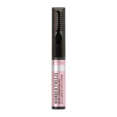 Image de Rimmel Wonder&#039;Freeze Brow Gel de plastification pour sourcils 003 Marron moyen Ensemble sculptés Tenue toute la journée, sans écailles, naturellement moelleux, double peigne et brosse,