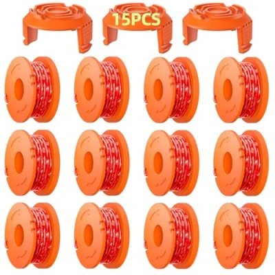 Image de Eventronic 12 Pack Bobine Fil Coupe Bordure 3m WA0004.1/WA0010 Bordures Ø1,65 mm, de Debroussailleuse(12 Bordure,3 Couvercle)