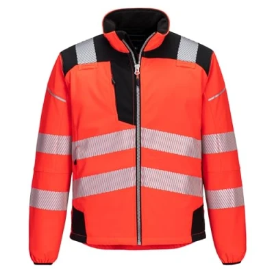Image de Portwest Softshell haute visibilité PW3 T402, rouge/noir, 4XL