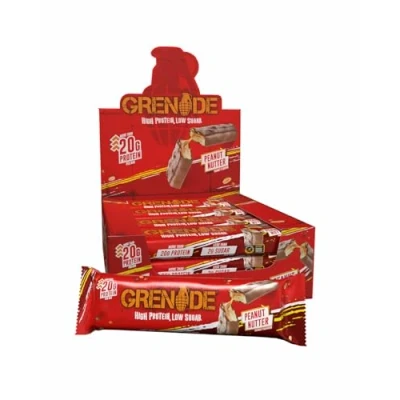 Image de Grenade Barre Hyperprotéinée à Faible Teneur en Glucides Peanut Nutter, 12 x 60 g