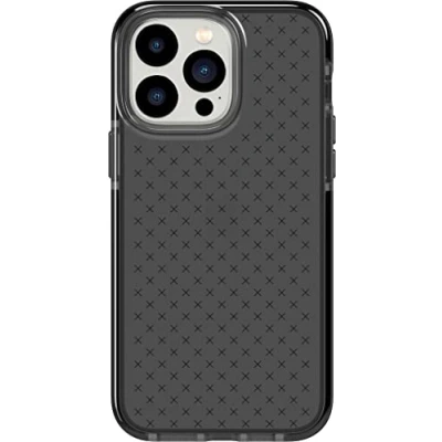 Image de tech21 Evo Check Coque de Protection Fine pour iPhone 14 Pro Max avec FlexShock Multi Chute 4,9 m et Boutons supplémentaires Noir fumé