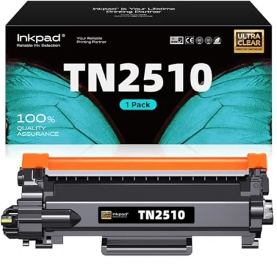 Image de iNKPAD TN 2510 Toner 1200 Pages Compatible pour Brother TN2510 TN2510XL HL L2445DW L2400DW DCP 2627DW L2660DW MFC L2860DW L2800DW Imprimante(1 Noir,1200 par Toner)