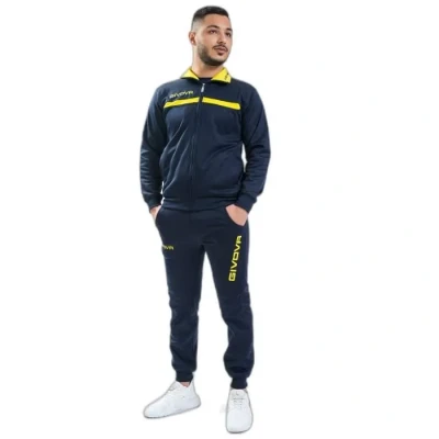 Image de Givova Mixte Survêtement un Combinaison One Full Zip, bleu/jaune, XL EU