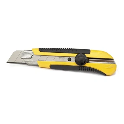 Image de Stanley 0 10 425 Cutter 25 mm Bi matière Dynagrip Chariot Porte Lame en Acier Anticorrosion Blocage de La Sécable 7 Segments Fourni avec 1