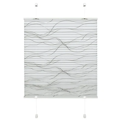 Image de GARDINIA Store Plissé à clipser, Opaque, Kit de Pose inclus, EASYFIX Katy Wave, 2 Rails, Blanc, 50 x 130 cm (L H)