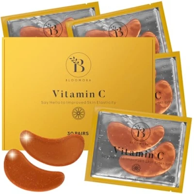 Image de Patch Yeux Anti Cernes Masque avec vitamine C, Collagène et Acide Hyaluronique Poche Sous Les Eye Mask pour l&#039;hydratation (30 paires)