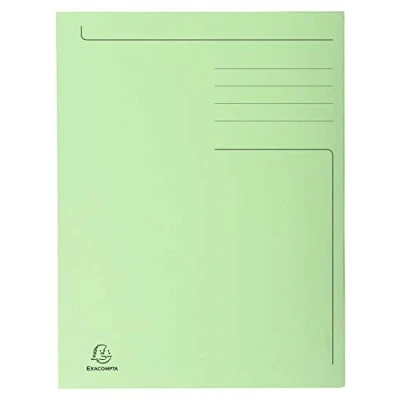 Image de Exacompta Réf. 448013E Paquet de 50 chemises rigides imprimées avec 3 rabats Forever® 280 g/m² 100% recyclées et certifiées Ange Bleu dimensions 24 x 32 cm pour format A4 couleur vert pré