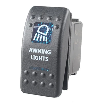 Image de Mintice™ Interrupteur à Bascule Commutateur Lampe Lumière LED Bleu 12V 20A pour Voiture Bateau Moto (Awning Light)