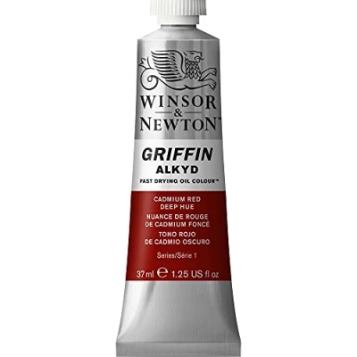 Image de Winsor &amp; Newton Griffin Alkyd Huile Tube 37ml 098 Nuance de Rouge Cadmium Foncé ROW