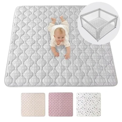 Image de Hakuna Matte Grand Tapis de jeu rembourré 127 x cm extra épais 1,5 doux pour nouveau nés dans un beau design scandinave bébé avec dos antidérapant