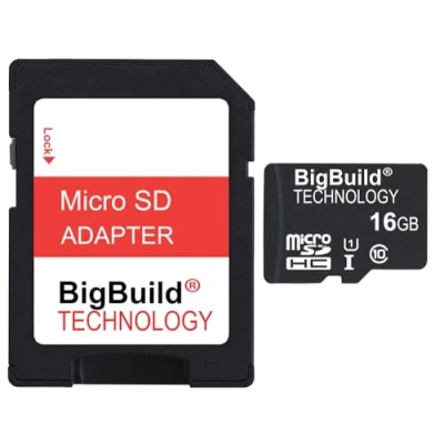 Image de BigBuild Technology 16Go Ultra Rapide Class 10 80Mo/s MicroSD Carte mémoire pour Samsung Galaxy Tab A SM T580 Tablet, Adaptateur SD Inclus