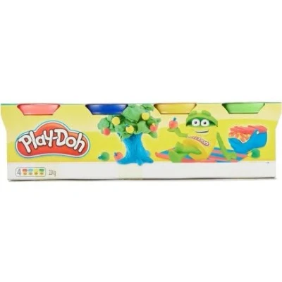 Image de Coffret pour Play doh Lot de 4 Pots Pate a Modeler 224 g Couleurs Jaune, Rouge, Vert, Bleu Set Loisirs créatif Enfant et Une Carte