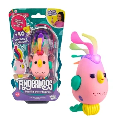 Image de Bizak Fingerlings 61853130 1 Jouet interactif avec 40 sons et réactions Rose
