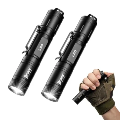 Image de WUBEN Lot de 2 lampes poche LED L50 1200 lumens Extrêmement lumineuses Rechargeable par USB C 5 modes IP68 Étanche Petite lampe pour l&#039;extérieur, le camping, la randonnée,