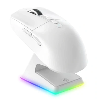 Image de VGN GAMEPOWER Attack Shark X6 Superlight Souris Gamer sans Fil, Station de Recharge, 49g Ultra Léger Gaming, 26000DPI, PixArt PAW3395, 2.4G/Filaire/Bluetooth, Batterie 200Heures, PC/Mac, Blanc