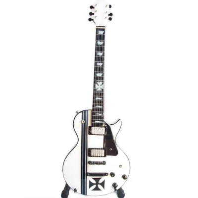 Image de music legends collection Guitare Miniature Iron Cross Blanche de James Hetfield Metallica