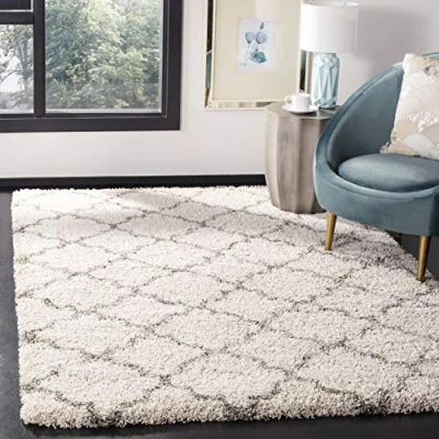 Image de Safavieh Grand Tapis de Salon rectangulaire pour Une Utilisation en intérieur, Polypropylène, Ivoire/Gris, 243 X 304 cm