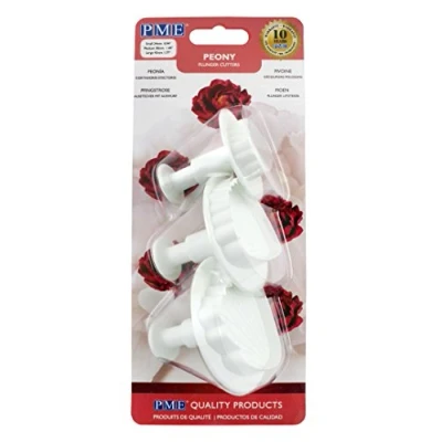 Image de PME PY504 Lot de 3 emporte pièces en forme pivoine Blanc 21,5 x 9,1 6 cm