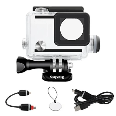 Image de Suptig Boîtier étanche Rechargeable pour caméra de Sport extérieure GoPro Hero 4 3+ Hero3 Une Utilisation sous l&#039;eau Étanche jusqu&#039;à 40 m