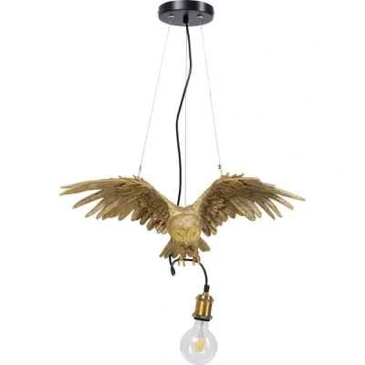 Image de Suspension KARE Chouette dorée Longueur de câble 180 cm Douille E27 40 Watts max