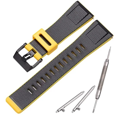 Image de MCXGL Bracelet en résine pour homme Compatible avec Caiso G Shock GA 2000 PRG 600 650 PRW 6600 Étanche 24 mm Noir et jaune