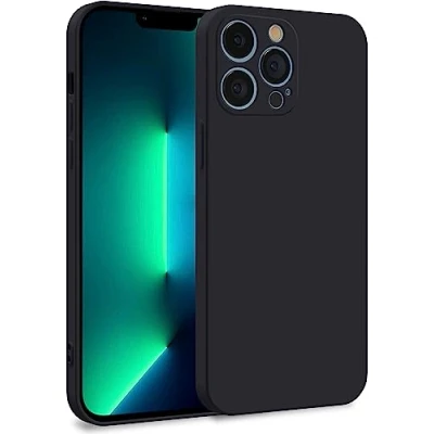 Image de MyGadget Coque Compatible avec Apple iPhone 13 Pro Case TPU Souple &amp; Soft Doublure Microfibre Cover Protection Extra Fine Légère Noir