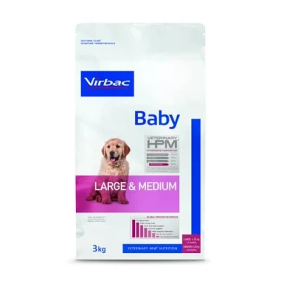 Image de Virbac Veterinary hpm Baby Medium (chiot 6mois 11 à 25kg) Large ( 7mois +25kg) Croquettes 12kg