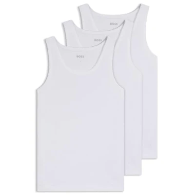 Image de BOSS TANK Classic 3 PACK Caraco, Homme, Taille: XS, White