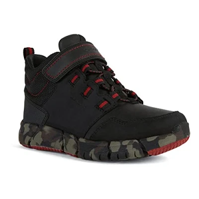 Image de Geox Garçon J Flexyper Boy B Abx Bottines, Black/Red, 33 EU