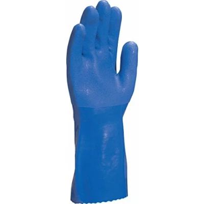 Image de Delta Plus Gants en PVC sur toile de coton Type tiges, 8, bleu