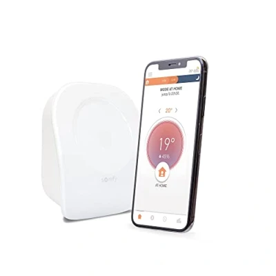 Image de Somfy 1870775 Thermostat Connecté Radio V2 Sans fil Pour Chauffage ou Chaudière Individuelle Contact sec Compatible Amazon Alexa, l&#039;Assistant Google &amp; TaHoma (switch)