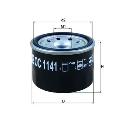 Image de MAHLE ORIGINAL OC 1141 Filtre à huile avec un clapet de non retour vissé