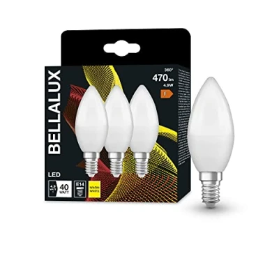 Image de BELLALUX Lampe à LED, E14 base, optique mate ,Blanc chaud (2700K), 470 Lumen, Remplacement de la traditionnelle 40W Ampoules 3 Pack