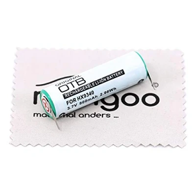 Image de Batterie de Rechange pour Brosse à Dents Philips Sonicare DiamondClean HX9340, HX9350, HX9352, HX9360 OTB avec Chiffon Nettoyage d&#039;écran Mungoo