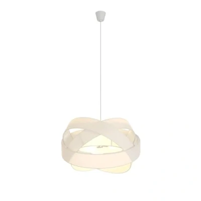 Image de Lindby Suspension en Tissu Simaria à intensité variable (Moderne) Blanc Textile e. a. pour Salon &amp; Salle manger (à 3 lampes, E27), Luminaire, Lampe plafond, Luminaire Plafonnier