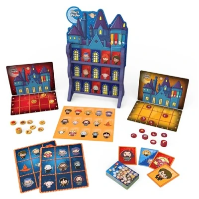 Image de Wizarding World, Harry Potter Games HQ Checkers Tic Tac Toe Memory Match Go Fish Bingo Jeux de Cartes Fantastiques Cadeau pour Adultes et Enfants à partir 4 Ans