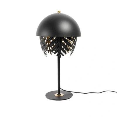 Image de Lucande Aparas lampe de table feuille, noir or