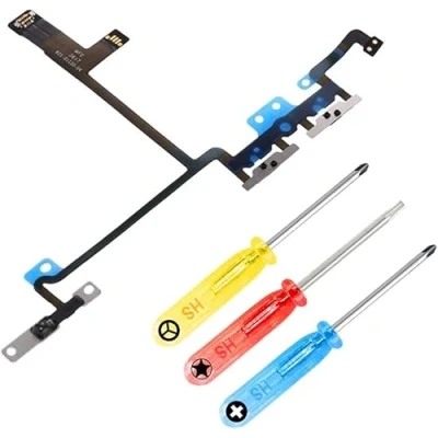 Image de MMOBIEL Boutons de Contrôle du Volume Remplacement Compatible iPhone X 5.8 Pouces Bouton &#039;Mute&#039;, Connecteur Flex + Tournevis Inclus