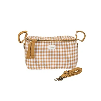 Image de 3 Sprouts Organisateur Poussette Sac de Rangement pour Landau Universel Transforme en à Langer Vichy Moutarde