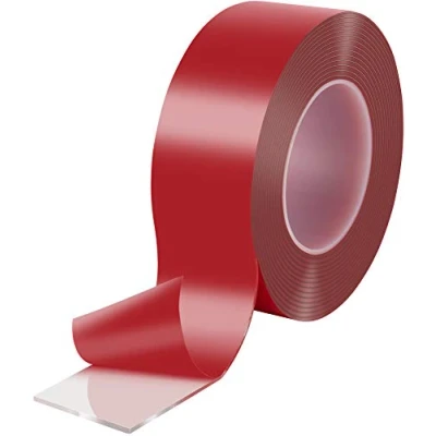 Image de POPPSTAR Ruban adhésif double face acrylique transparent extra fort (5 m x 50 mm 2 mm), Accroche tableau sans percer et repositionnable