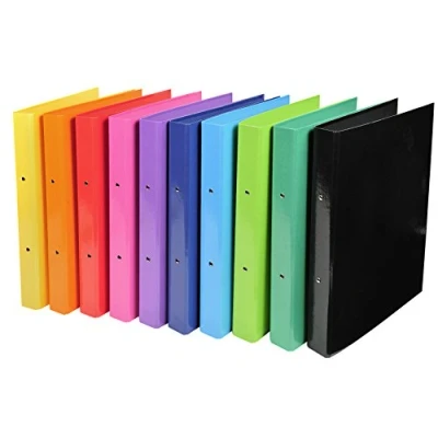 Image de Exacompta réf. 54929E Carton 10 classeurs rigides Pelliculés Iderama 2 anneaux ronds diamètre 30 mm Dos 40 Dimensions extérieures : 32 x 26 cm Format à classer A4 coloris assortis