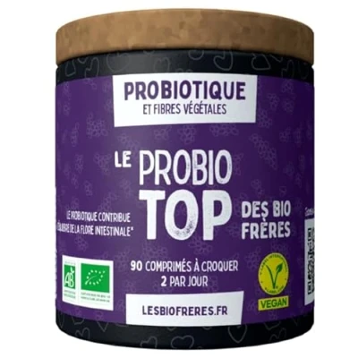 Image de Probiotique Flore intestinale 1 milliard d&#039;UFC/dose journalière 90 comprimés à croquer Levure S de Boulardii Vegan Les Bio Frères