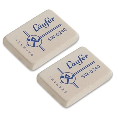 Image de Läufer 69810 sw 0240 gomme très douce en caoutchoc, carte blister contient 2 gommes